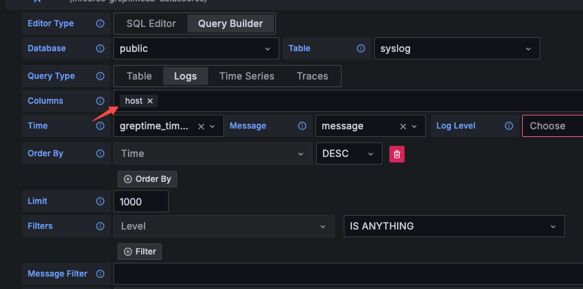 Logs Query Config